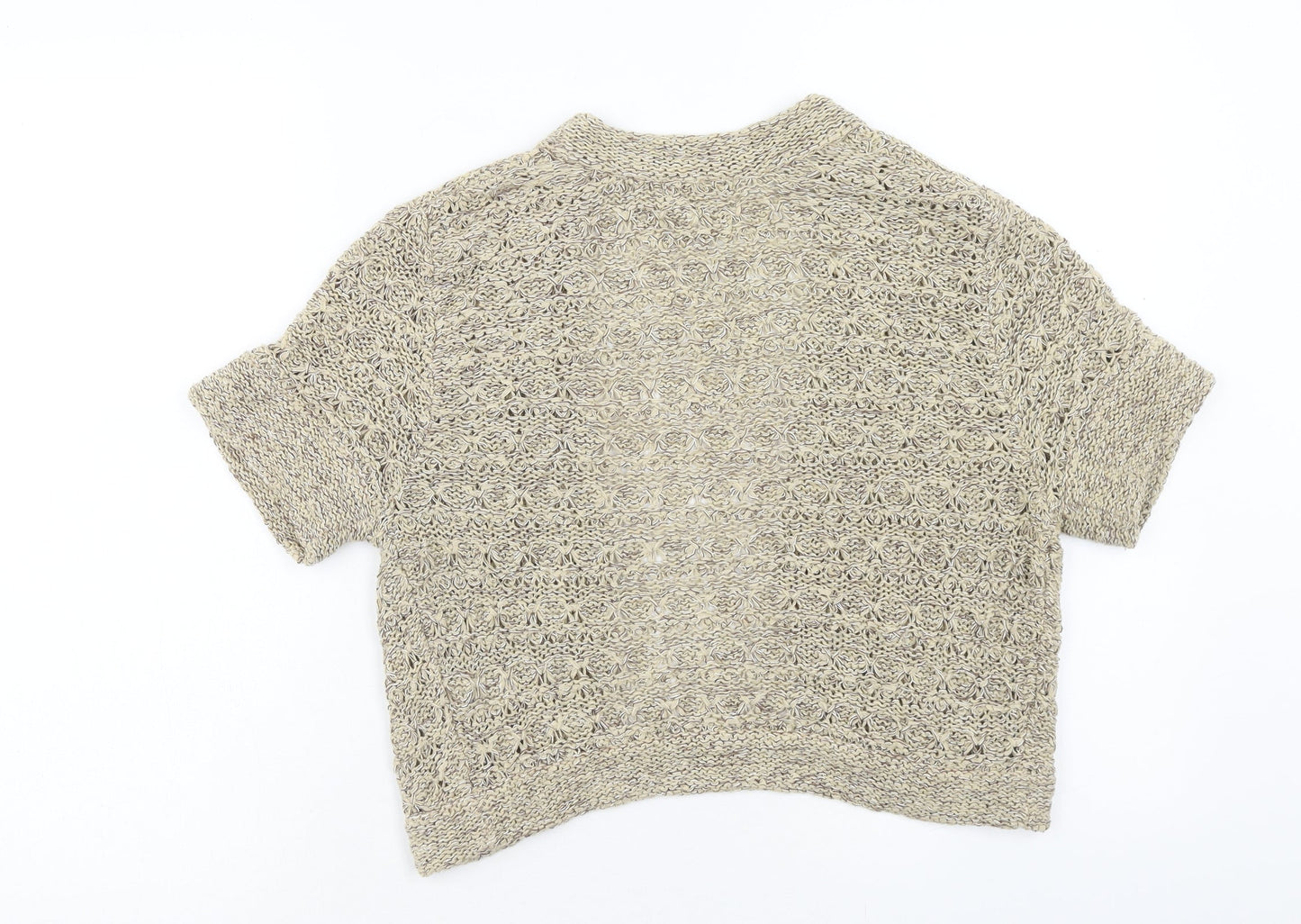 TU Womens Brown V-Neck Acrylic Cardigan Jumper Size 10