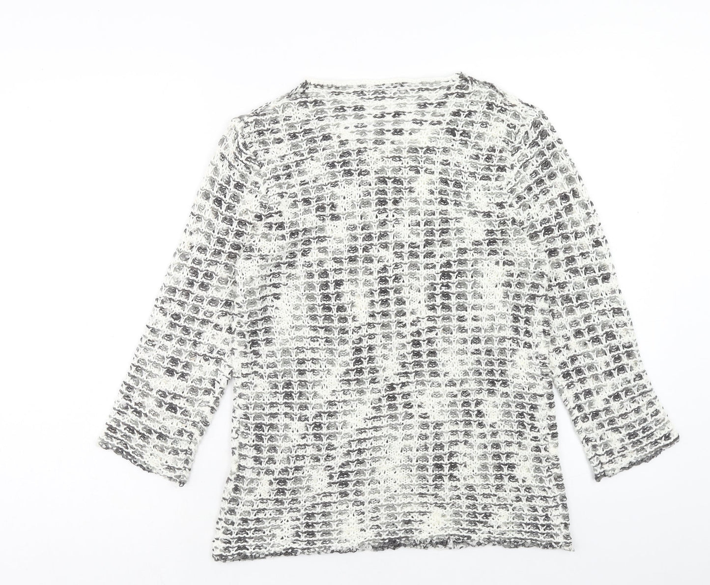 Just Elegance Womens White Round Neck Acrylic Pullover Jumper Size S