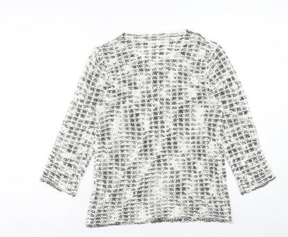 Just Elegance Womens White Round Neck Acrylic Pullover Jumper Size S