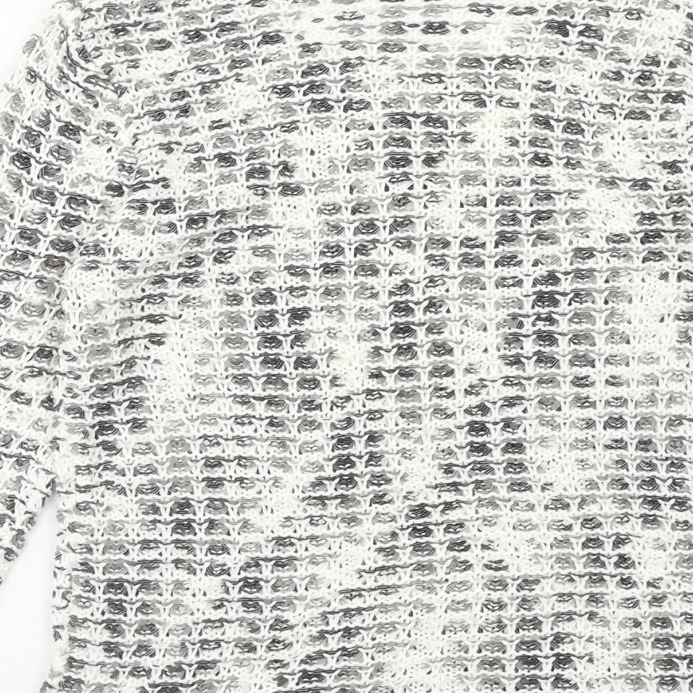 Just Elegance Womens White Round Neck Acrylic Pullover Jumper Size S