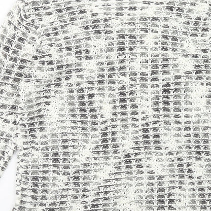 Just Elegance Womens White Round Neck Acrylic Pullover Jumper Size S