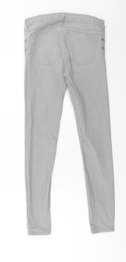 Zara Womens Grey Polyester Skinny Jeans Size 8 Regular Button