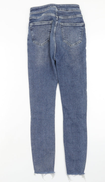New Look Womens Blue Cotton Skinny Jeans Size 8 Regular Button