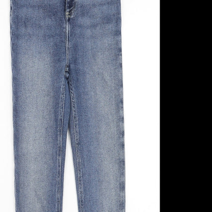 New Look Womens Blue Cotton Skinny Jeans Size 8 Regular Button