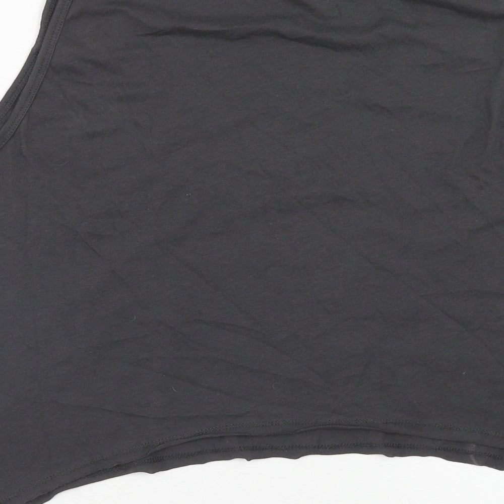 Miss Selfridge Womens Grey Cotton Basic Tank Size 12 Scoop Neck - Flower