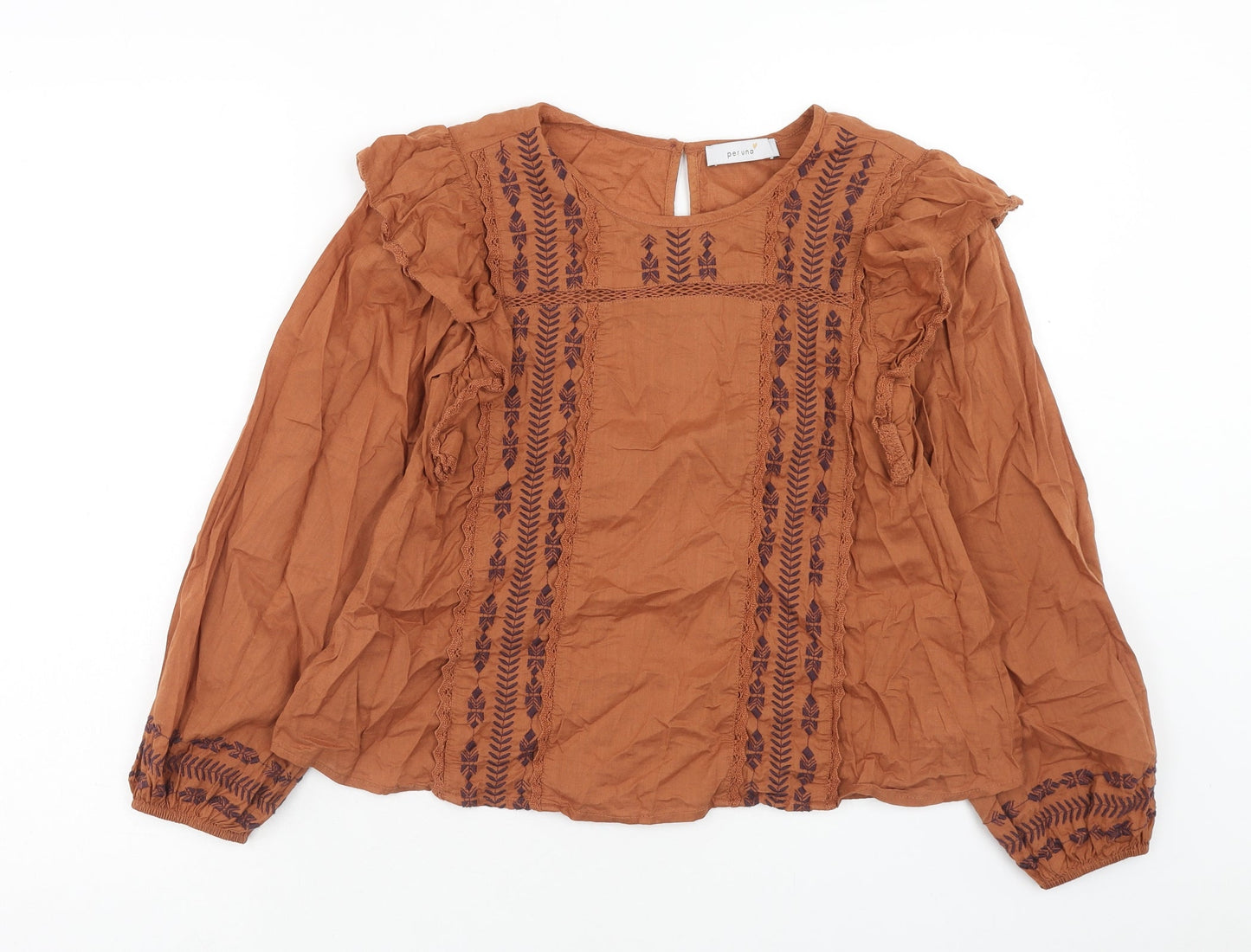 Womens UK Size 6 Marks and Spencer Brown Basic Blouse