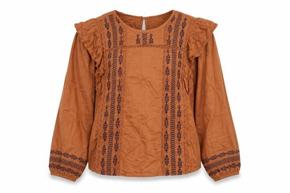 Womens UK Size 6 Marks and Spencer Brown Basic Blouse