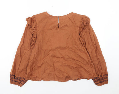 Womens UK Size 6 Marks and Spencer Brown Basic Blouse