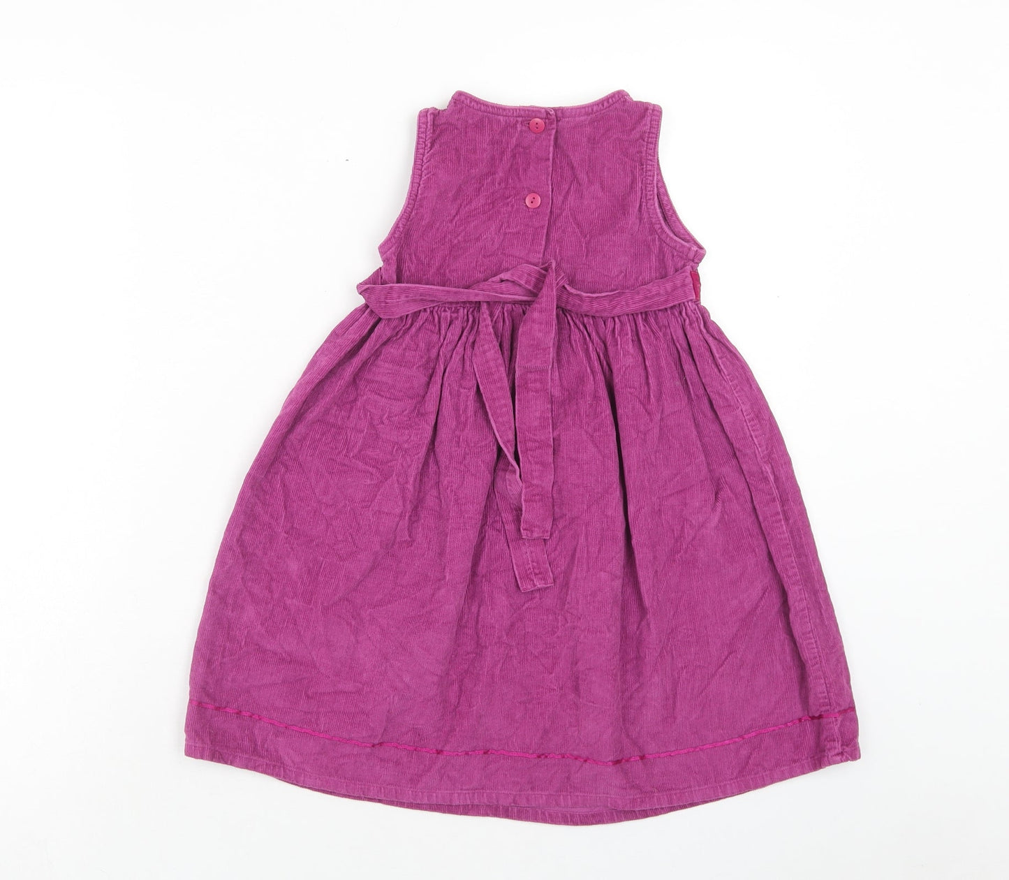 BHS Girls Purple Cotton A-Line Size 3XL Round Neck Button