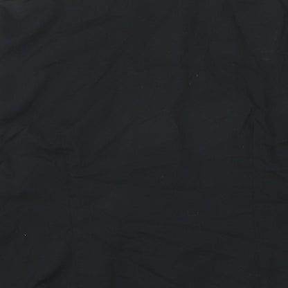 TU Womens Black Cotton Basic Button-Up Size 12 Collared
