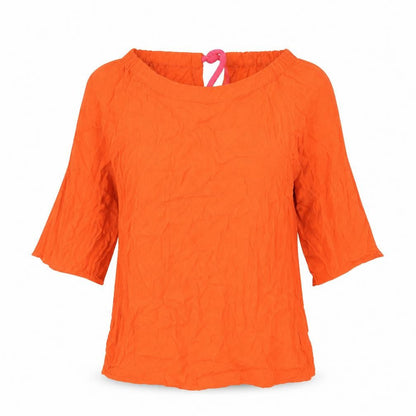 Womens UK Size 12 Oui Orange Basic Blouse