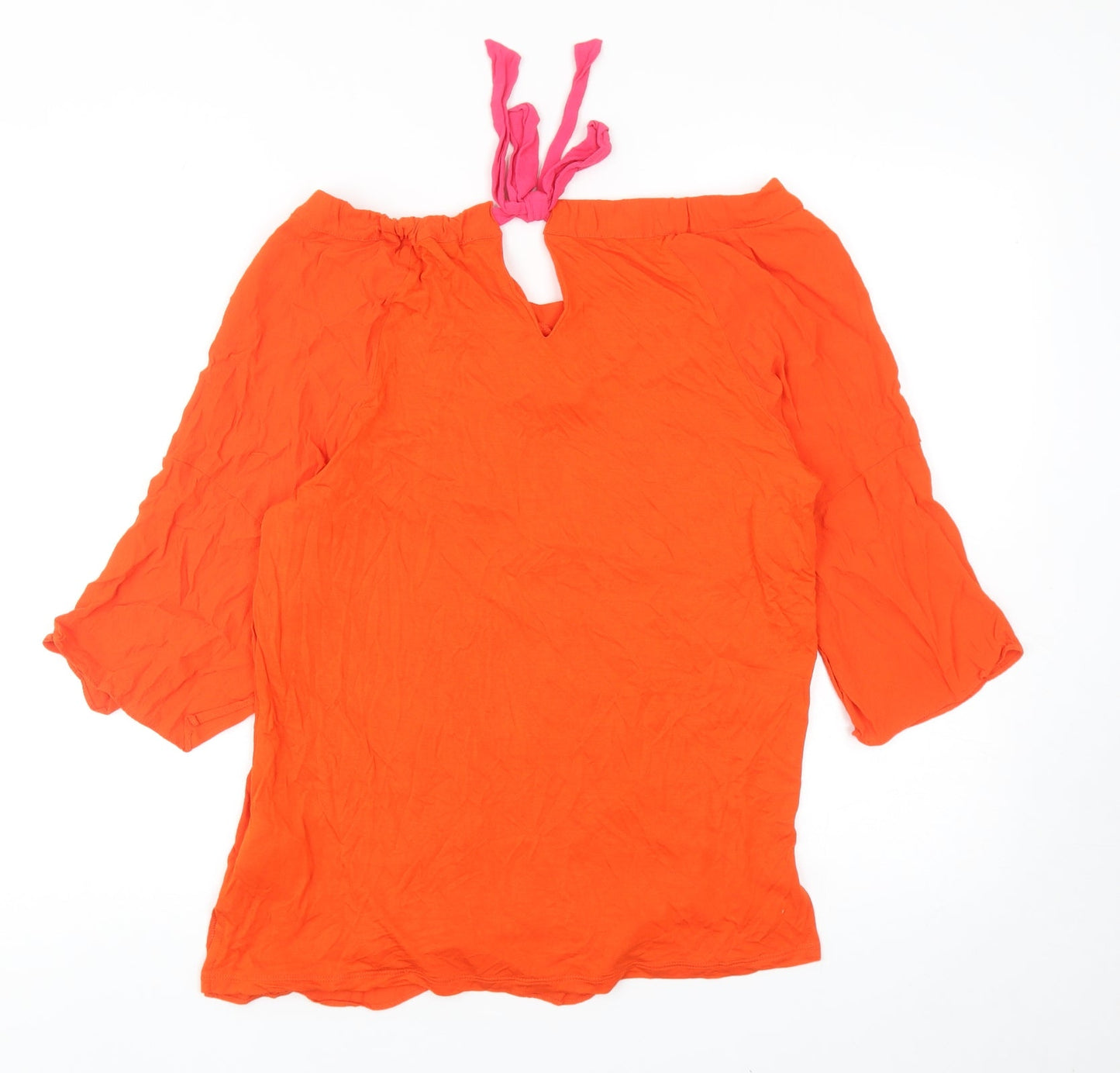 Womens UK Size 12 Oui Orange Basic Blouse