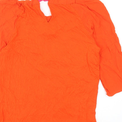 Womens UK Size 12 Oui Orange Basic Blouse
