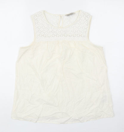 Womens UK Size 14 Marks and Spencer Ivory Basic Tank
