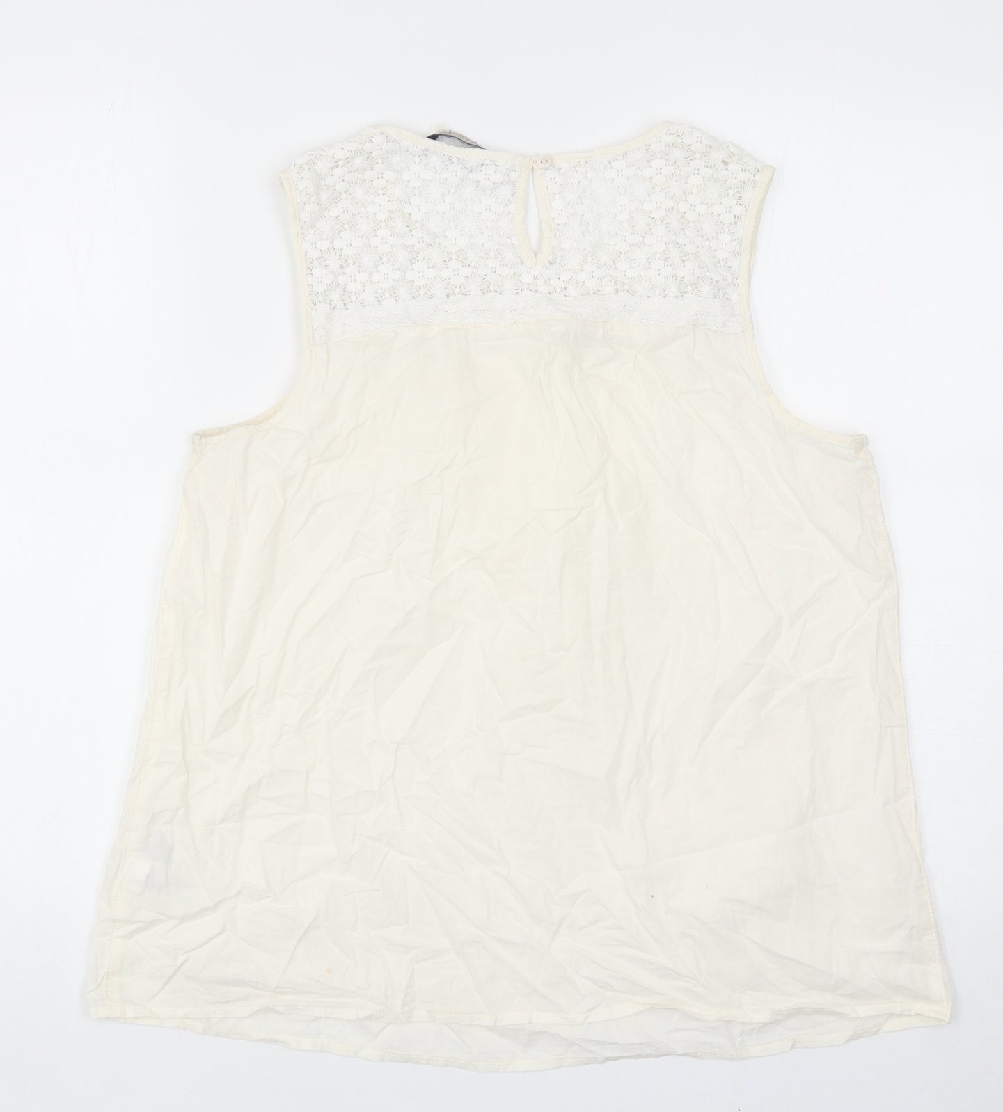Womens UK Size 14 Marks and Spencer Ivory Basic Tank