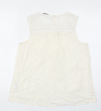 Womens UK Size 14 Marks and Spencer Ivory Basic Tank