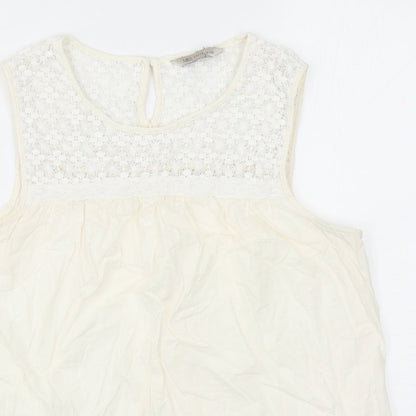 Womens UK Size 14 Marks and Spencer Ivory Basic Tank