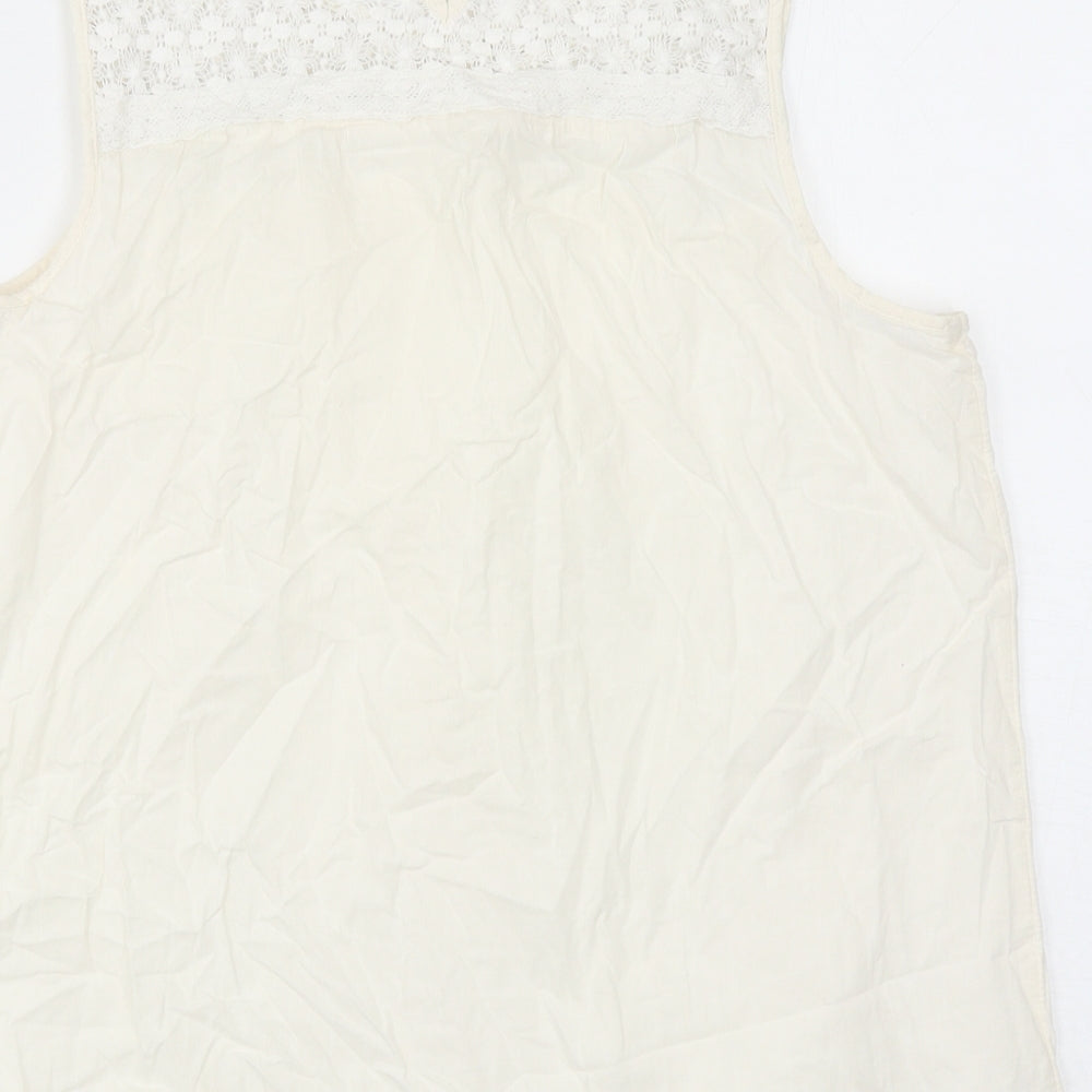 Womens UK Size 14 Marks and Spencer Ivory Basic Tank