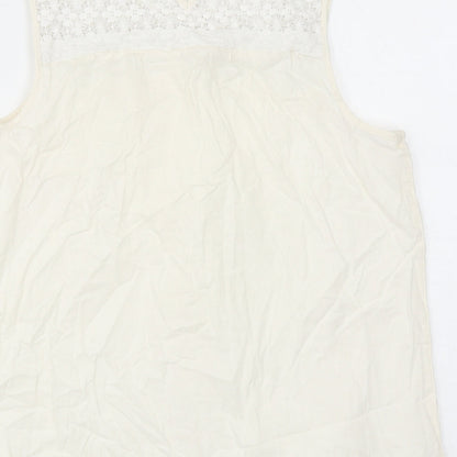 Womens UK Size 14 Marks and Spencer Ivory Basic Tank