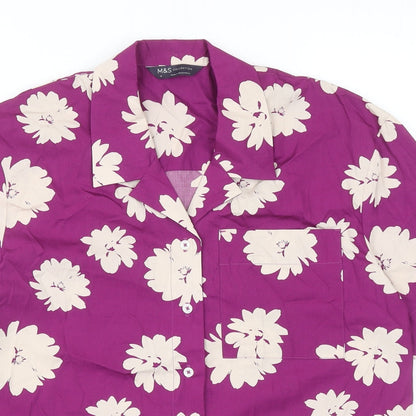 Womens UK Size 10 Marks and Spencer Purple Basic Button-Up