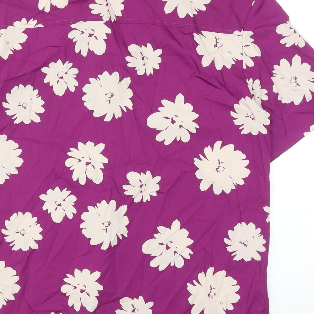 Womens UK Size 10 Marks and Spencer Purple Basic Button-Up