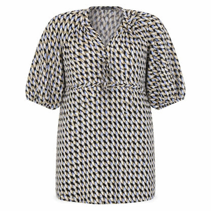 Primark Womens Multicoloured Geometric Polyester Sheath Size 10 V-Neck Pullover