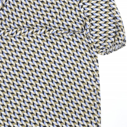 Primark Womens Multicoloured Geometric Polyester Sheath Size 10 V-Neck Pullover