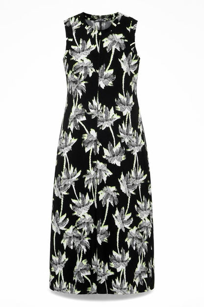 Marks and Spencer Womens Black Floral Cotton A-Line Size 8 Round Neck Pullover