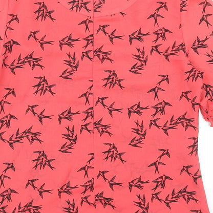 Womens UK Size 8 Oasis Pink Basic T-Shirt