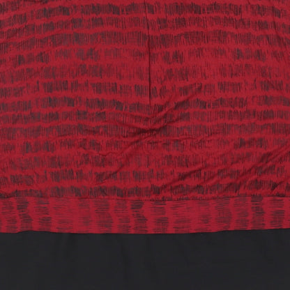 Elle Studio Womens Red Geometric Viscose Basic Blouse Size L Collared