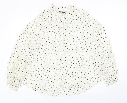 Womens UK Size 14 Marks and Spencer Ivory Basic Button-Up