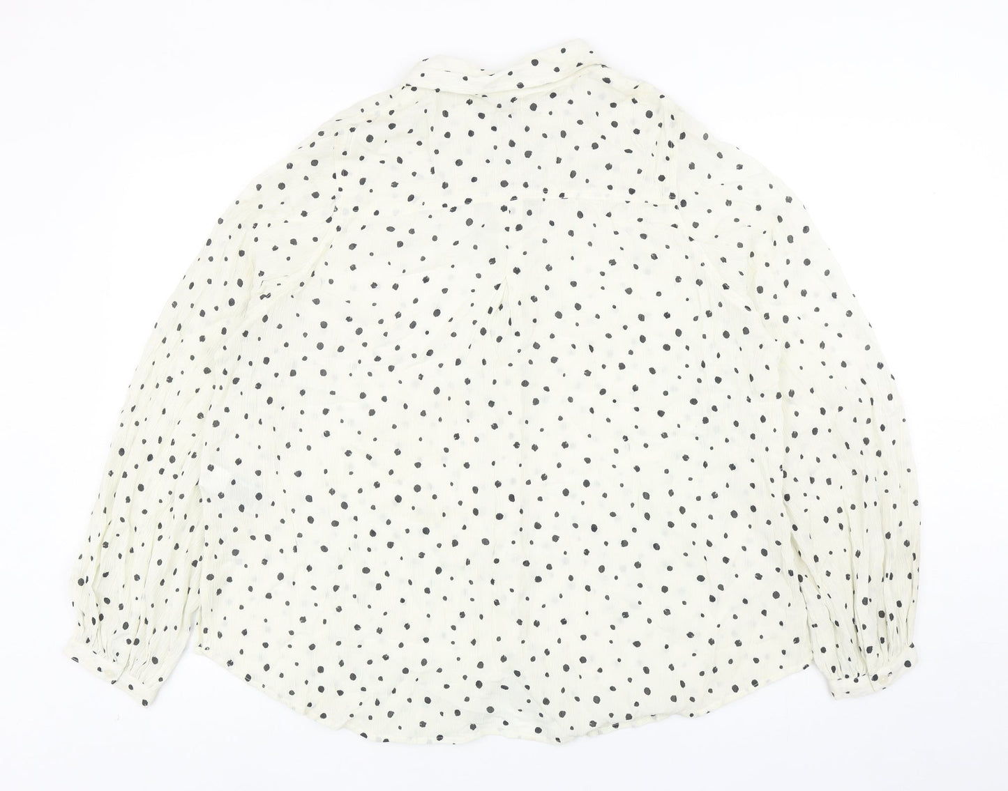 Womens UK Size 14 Marks and Spencer Ivory Basic Button-Up
