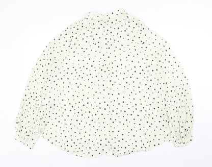 Womens UK Size 14 Marks and Spencer Ivory Basic Button-Up