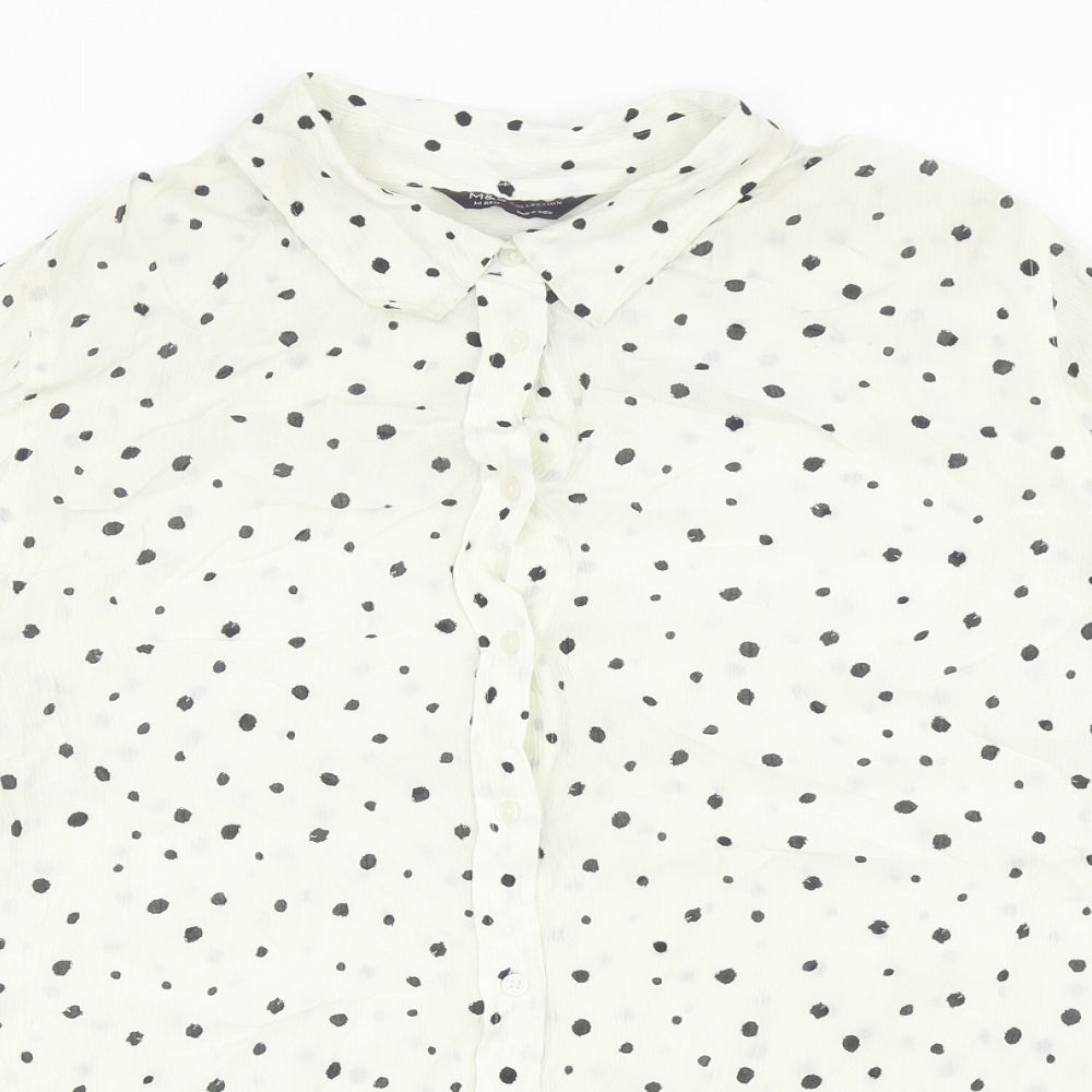 Womens UK Size 14 Marks and Spencer Ivory Basic Button-Up
