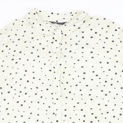 Womens UK Size 14 Marks and Spencer Ivory Basic Button-Up