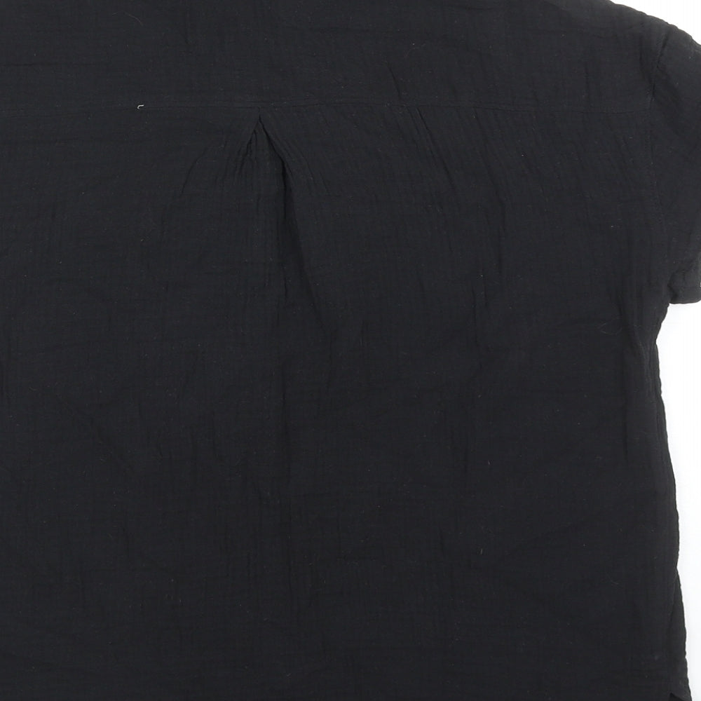 Womens UK Size 10 Matalan Black Basic Button-Up