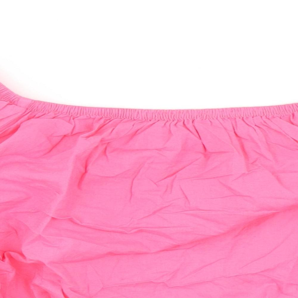 Womens UK Size 14 Marks and Spencer Pink Cropped Blouse