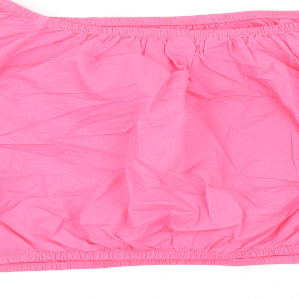 Womens UK Size 14 Marks and Spencer Pink Cropped Blouse