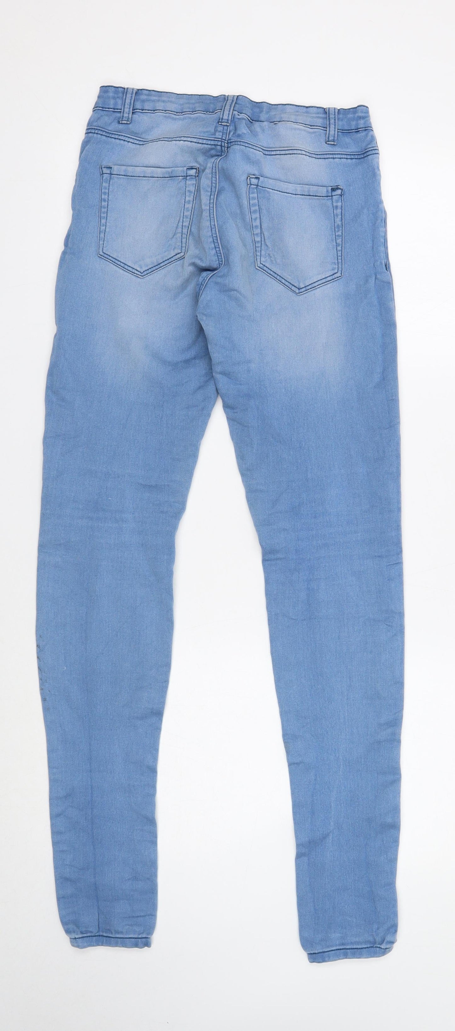 Denim & Co. Womens Blue Cotton Skinny Jeans Size 10 Regular Button