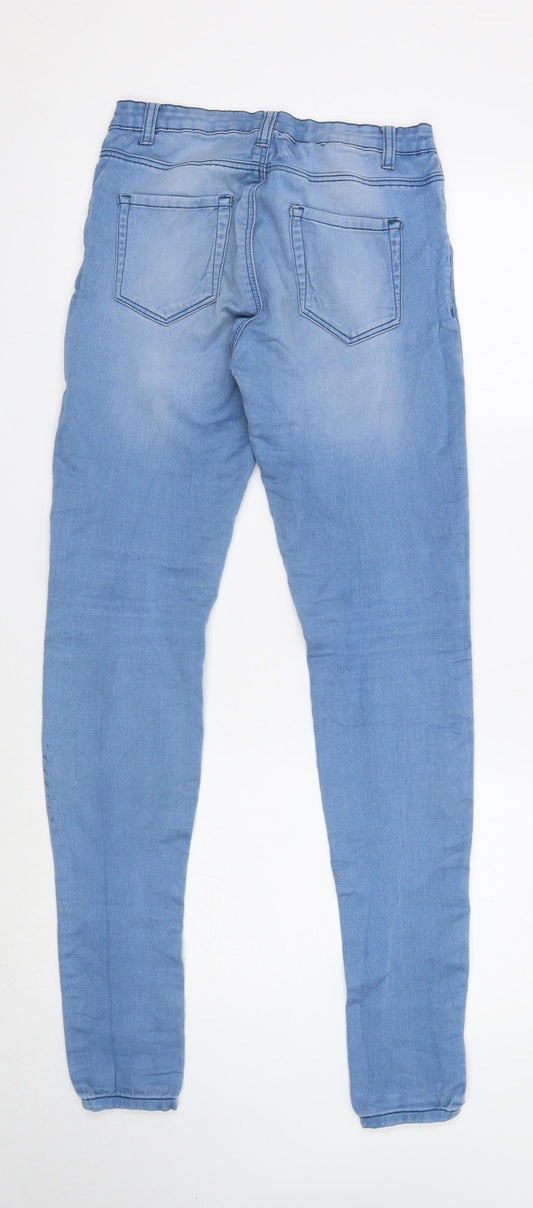 Denim & Co. Womens Blue Cotton Skinny Jeans Size 10 Regular Button