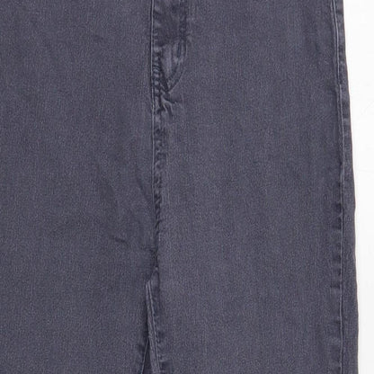 PRETTYLITTLETHING Womens Grey Cotton Jegging Jeans Size 12 Regular Button