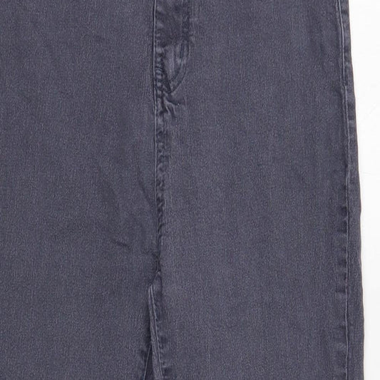 PRETTYLITTLETHING Womens Grey Cotton Jegging Jeans Size 12 Regular Button