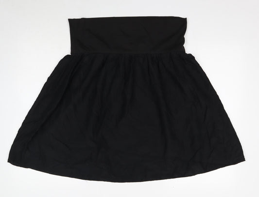 Ann Taylor Womens Black Cotton Mini Skirt Size L
