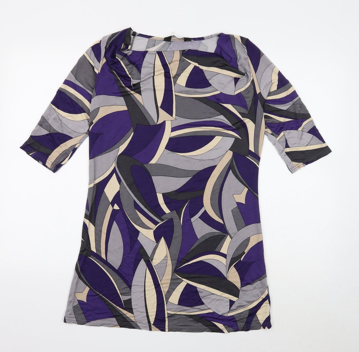 Dorothy Perkins Womens Multicoloured Geometric Viscose Shift Size 10 Cowl Neck Pullover