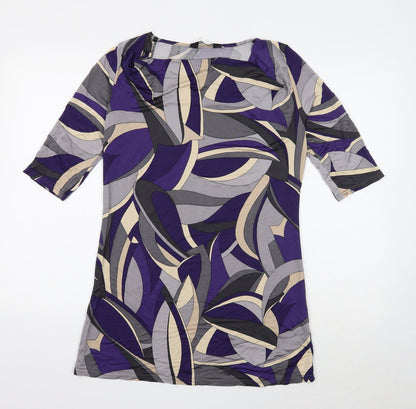 Dorothy Perkins Womens Multicoloured Geometric Viscose Shift Size 10 Cowl Neck Pullover