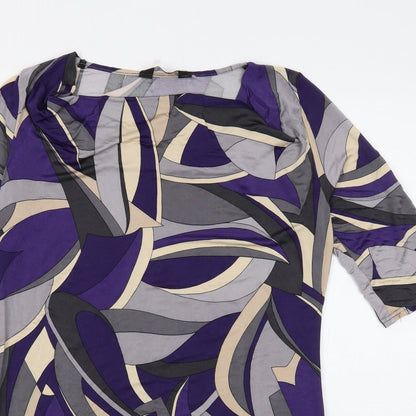 Dorothy Perkins Womens Multicoloured Geometric Viscose Shift Size 10 Cowl Neck Pullover