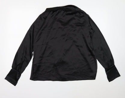Womens UK Size 8 PRETTYLITTLETHING Black Basic Blouse