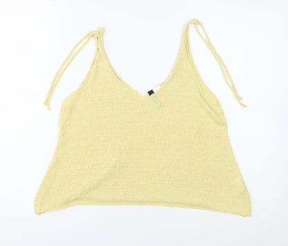 Womens UK Size M Divided Yellow Camisole Tank