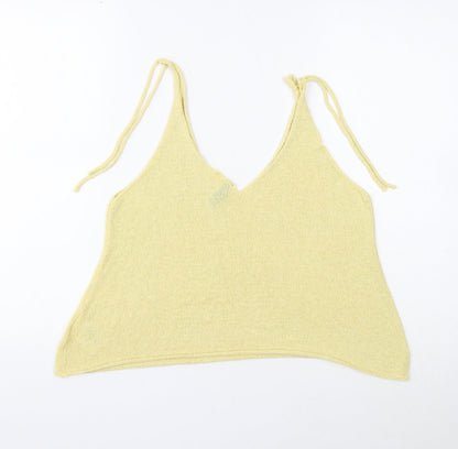 Womens UK Size M Divided Yellow Camisole Tank