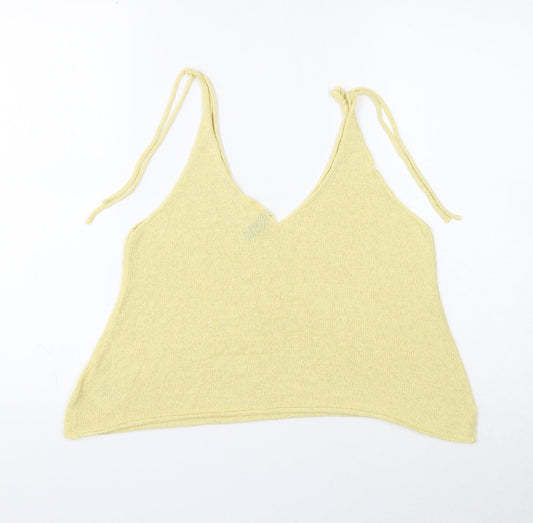 Womens UK Size M Divided Yellow Camisole Tank